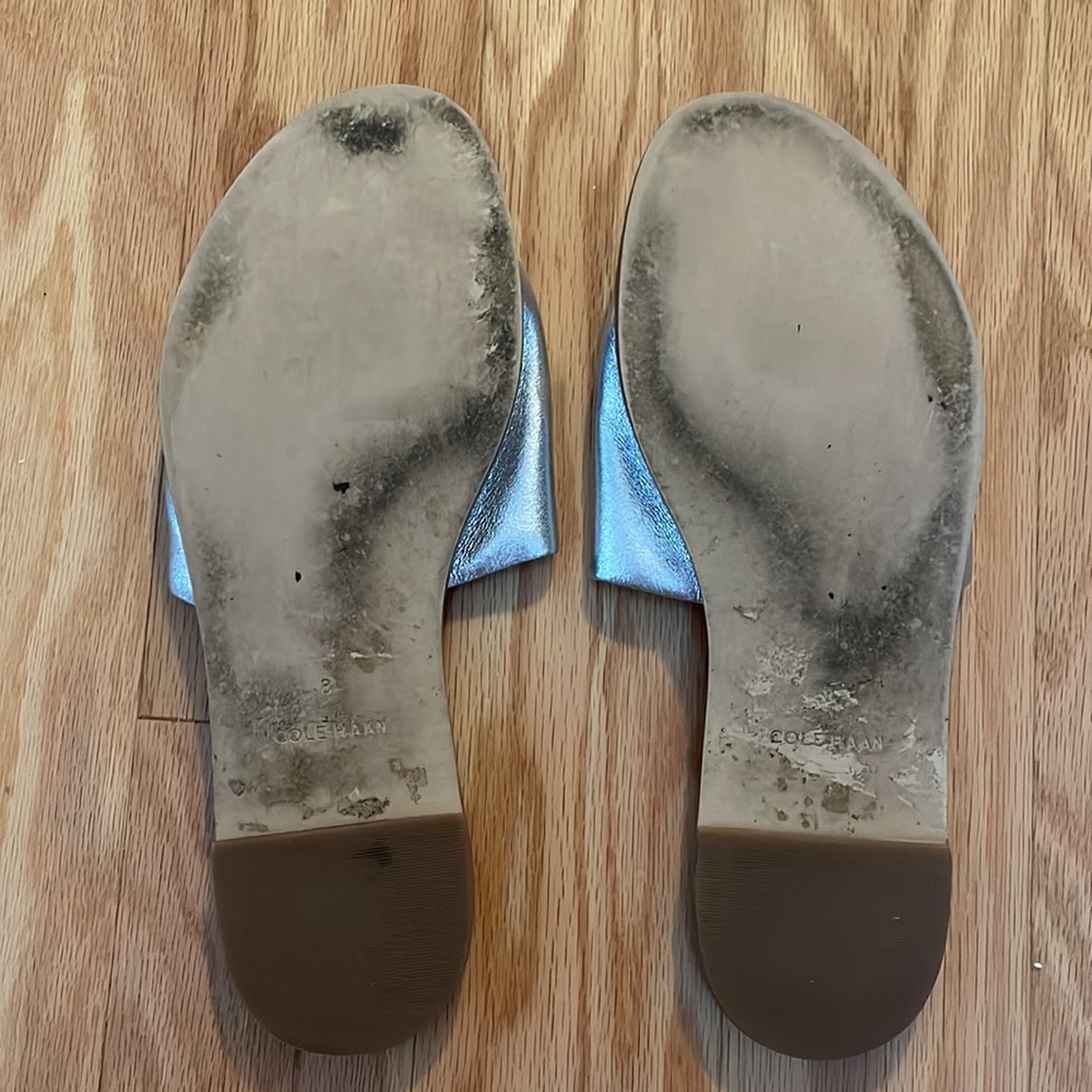 Cole Haan Silver Slide Sandals - Picture 4 of 7